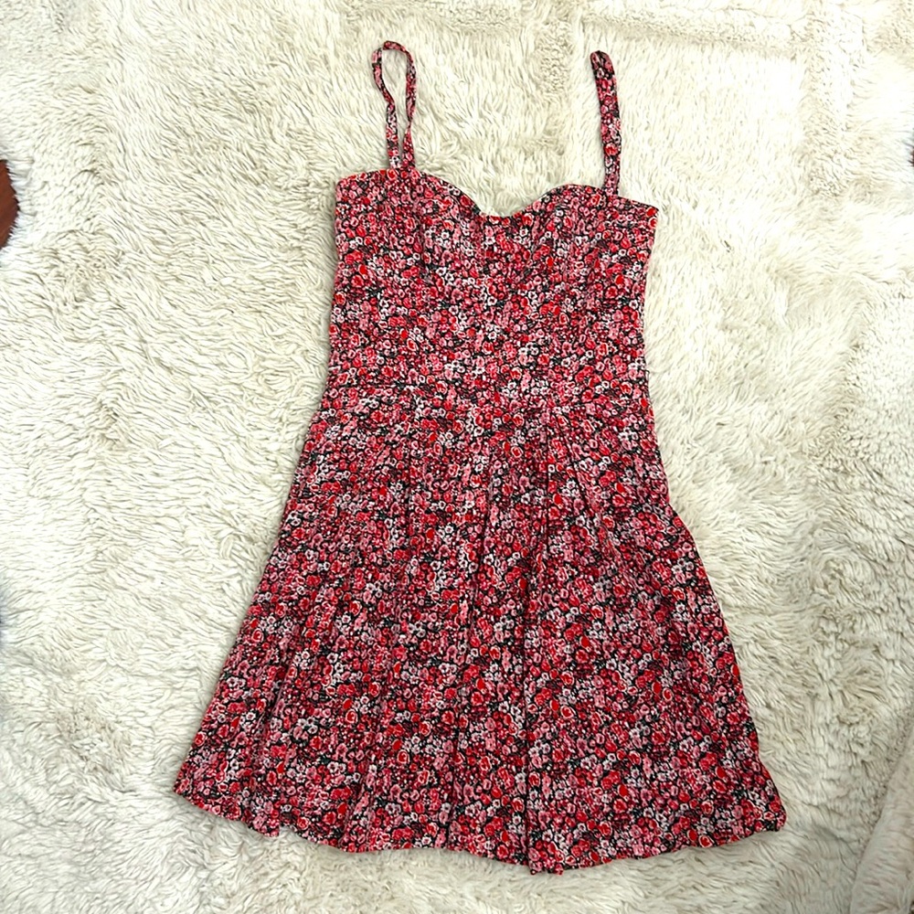 Joie pink and red floral dress